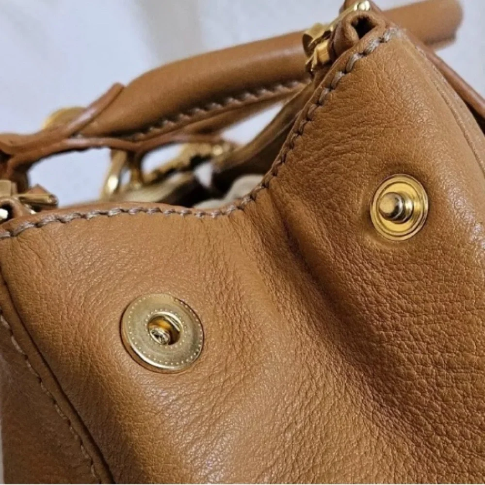 MIU MIU Brown Pebbled Leather Double Zip Tote - Picture 13 of 15